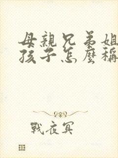 母亲兄弟姐妹的孩子怎么称呼