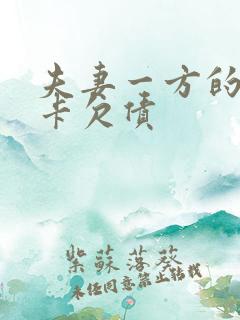夫妻一方的信用卡欠债