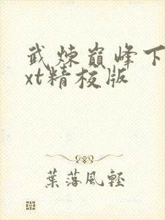武炼巅峰下载txt精校版