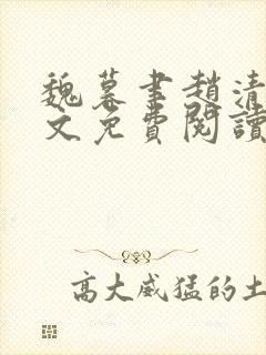 魏暮聿赵清浔全文免费阅读最新章节