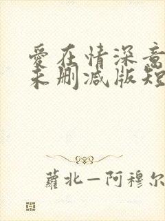 爱在情深意晚时未删减版短剧