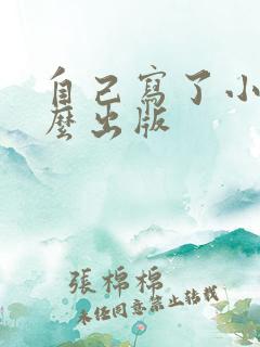 自己写了小说怎么出版