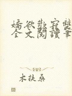 娇欲欢宠双男主全文阅读笔趣阁