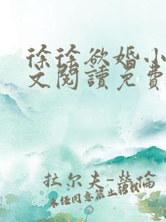 徐徐欲婚小说全文阅读免费
