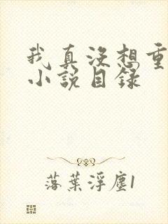 我真没想重生啊小说目录