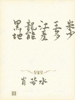 黑龙江玉米一亩地能产多少斤