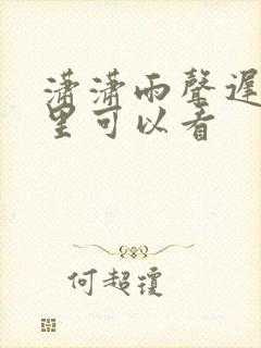 潇潇雨声迟在哪里可以看