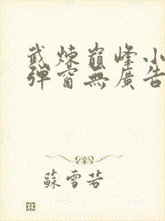 武炼巅峰小说无弹窗无广告