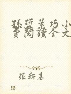 孙哲叶巧小说免费阅读全文最新章节