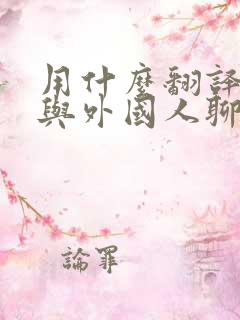 用什么翻译软件与外国人聊天