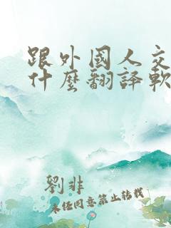 跟外国人交流用什么翻译软件最方便