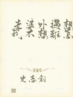 老婆外遇想离婚我不想离怎么办