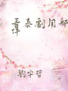 看泰剧用哪个软件