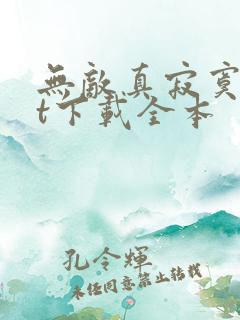 无敌真寂寞txt下载全本