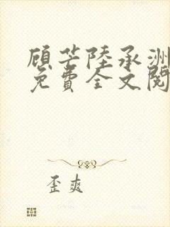 顾芒陆承洲小说免费全文阅读