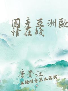 国产亚洲欧美激情在线