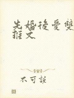 先婚后爱双男主推文