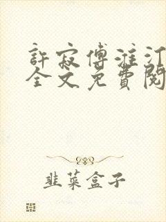 许寂傅淮汀小说全文免费阅读