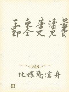 王东唐潇最新章节全文免费