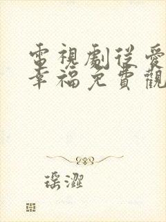 电视剧从爱情到幸福免费观看全集