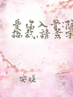 爱你入骨:隐婚总裁,请签字