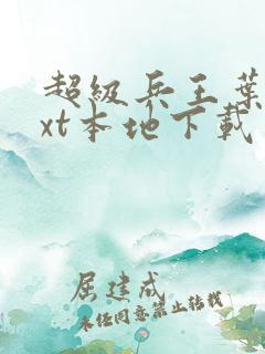 超级兵王叶谦txt本地下载