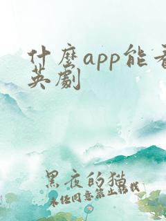 什么app能看英剧