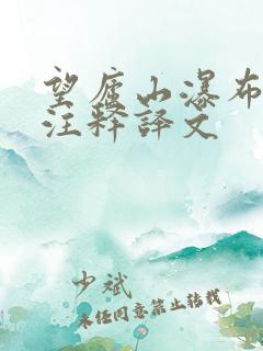 望庐山瀑布古诗注释译文