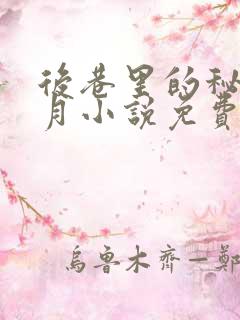 后巷里的秘密白月小说免费阅读