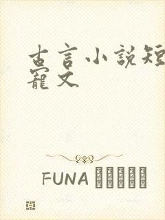 古言小说短篇甜宠文