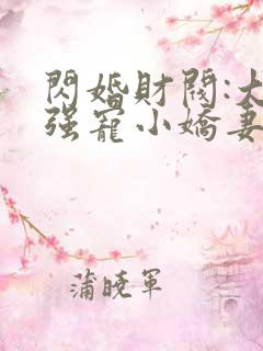 闪婚财阀:大叔强宠小娇妻小说完整版