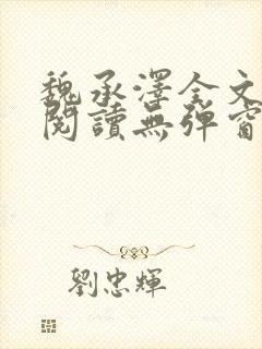 魏承泽全文免费阅读无弹窗笔趣