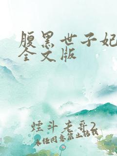 腹黑世子妃日常全文版