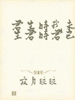 君生时我未生我生君时君已老
