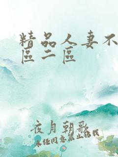 精品人妻不卡一区二区