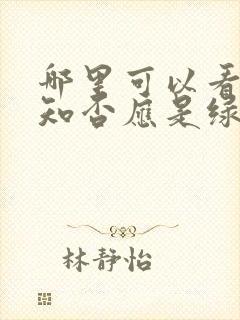 哪里可以看知否知否应是绿肥红瘦
