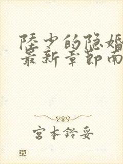 陆少的隐婚罪妻最新章节南溪