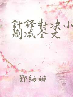 针锋对决小说未删减全文