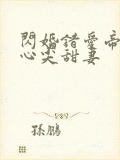 闪婚错爱帝少的心尖甜妻