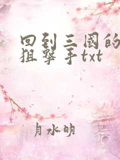 回到三国的特种狙击手txt