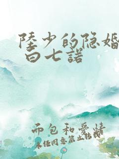 陆少的隐婚罪妻 白七诺