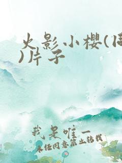 火影小樱(同人)片子