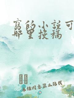 写的小说可以在哪里投稿