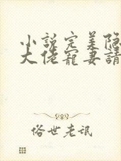 小说完美隐婚:大佬宠妻请低调