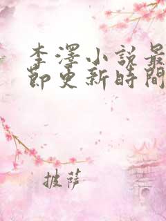 李泽小说最新章节更新时间