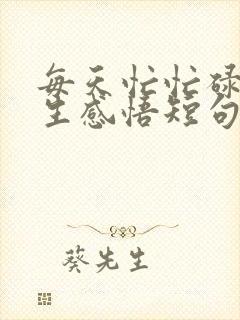 每天忙忙碌碌人生感悟短句