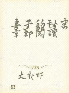 妻子的秘密最新章节阅读