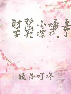 财阀小娇妻叔你要宠坏我了txt下载
