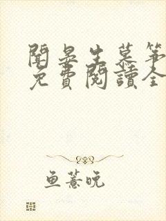 闻晏生慕筝小说免费阅读全文无弹窗笔趣阁