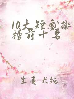10大短剧排行榜前十名